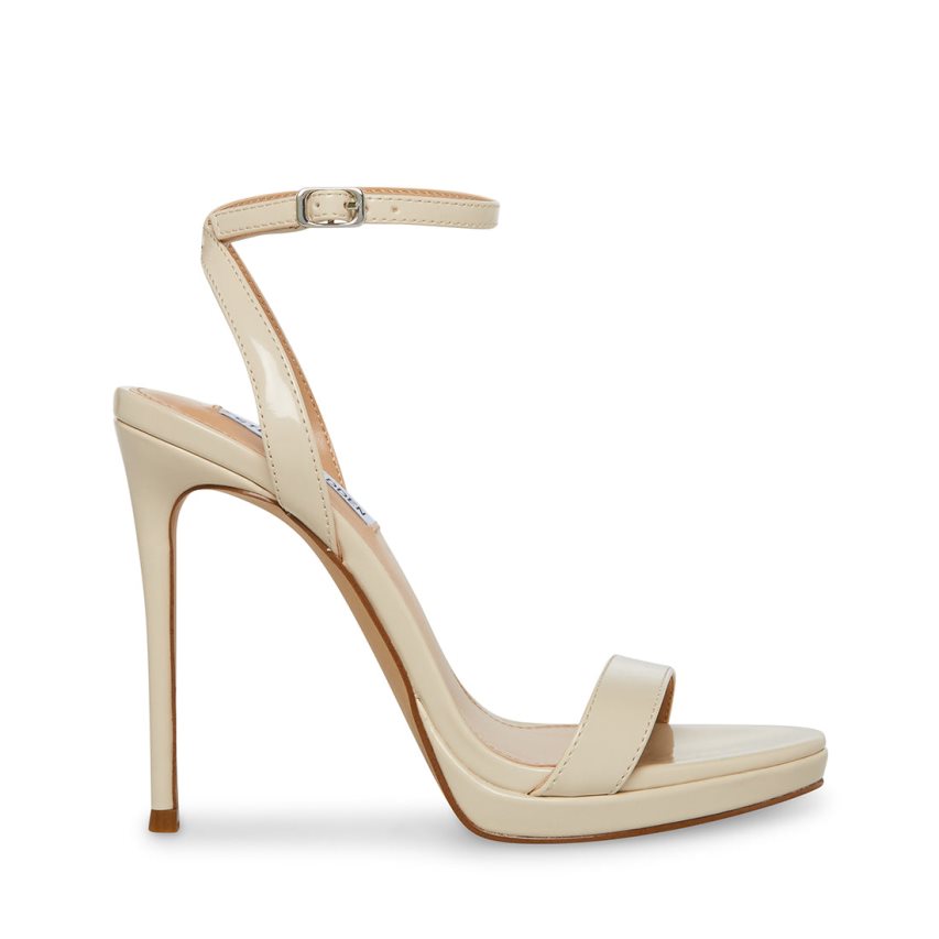 Sandalias Tacones Steve Madden Wafer Charol Mujer Beige | ES SA4S03